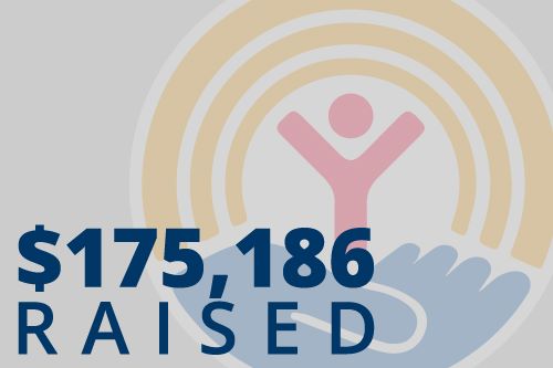 United Way logo with our fundraising total of $175,186